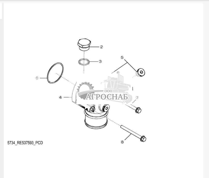 5734 Впуск водяного насоса 